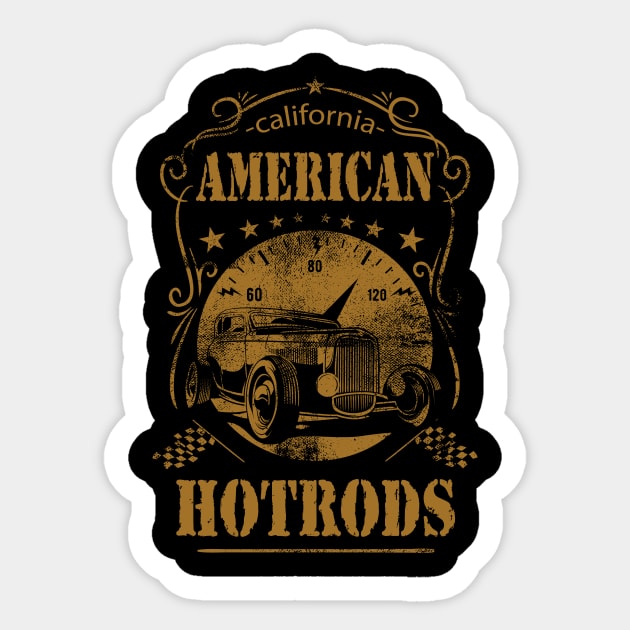 American Hotrods Sticker by Wearable Designs